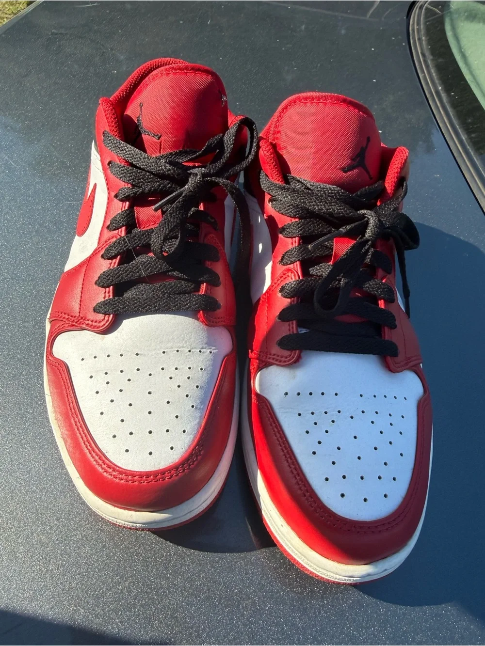 Jordan Low Top Sneakers - Red, White & Black